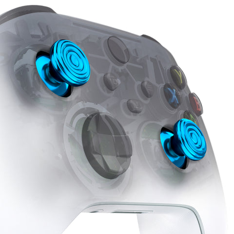 eXtremeRate Custom Blue Metal Thumbsticks for Xbox Series X/S Controller, Concentric Circles Aluminum Alloy Analog Stick for Xbox One S/X, Replacement Joystick for Xbox One Standard Elite Controller - JX3C004