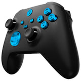 eXtremeRate 9 in 1 Custom Blue Metal Buttons for Xbox Series X/S Controller, Replacement Aluminum Alloy Dpad Start Back Share Button, Home ABXY Bullet Buttons for Xbox Core Controller - JX3D004