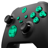 eXtremeRate 9 in 1 Custom Green Metal Buttons for Xbox Series X/S Controller, Replacement Aluminum Alloy Dpad Start Back Share Button, Home ABXY Bullet Buttons for Xbox Core Controller - JX3D006
