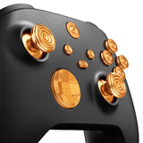 eXtremeRate 11 in 1 Custom Gold Metal Buttons for Xbox Series X/S Controller, Aluminum Alloy Dpad Start Back Share Button, Replacement Thumbsticks, Home ABXY Bullet Buttons for Xbox Core Controller - JX3E001