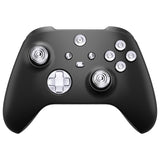 eXtremeRate 11 in 1 Custom Silver Metal Buttons for Xbox Series X/S Controller, Aluminum Alloy Dpad Start Back Share Button, Replacement Thumbsticks, Home ABXY Bullet Buttons for Xbox Core Controller - JX3E002
