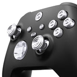 eXtremeRate 11 in 1 Custom Silver Metal Buttons for Xbox Series X/S Controller, Aluminum Alloy Dpad Start Back Share Button, Replacement Thumbsticks, Home ABXY Bullet Buttons for Xbox Core Controller - JX3E002