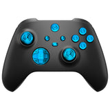 eXtremeRate 11 in 1 Custom Blue Metal Buttons for Xbox Series X/S Controller, Aluminum Alloy Dpad Start Back Share Button, Replacement Thumbsticks, Home ABXY Bullet Buttons for Xbox Core Controller - JX3E004