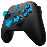 eXtremeRate 11 in 1 Custom Blue Metal Buttons for Xbox Series X/S Controller, Aluminum Alloy Dpad Start Back Share Button, Replacement Thumbsticks, Home ABXY Bullet Buttons for Xbox Core Controller - JX3E004