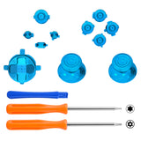 eXtremeRate 11 in 1 Custom Blue Metal Buttons for Xbox Series X/S Controller, Aluminum Alloy Dpad Start Back Share Button, Replacement Thumbsticks, Home ABXY Bullet Buttons for Xbox Core Controller - JX3E004