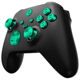 eXtremeRate 11 in 1 Custom Green Metal Buttons for Xbox Series X/S Controller, Aluminum Alloy Dpad Start Back Share Button, Replacement Thumbsticks, Home ABXY Bullet Buttons for Xbox Core Controller - JX3E006