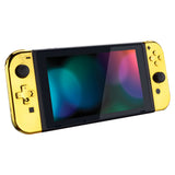 eXtremeRate Chrome Gold Joycon Handheld Controller Housing (D-Pad Version) with Full Set Buttons, DIY Replacement Shell Case for NS Switch JoyCon & OLED JoyCon - Console Shell NOT Included - JZD401