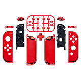 eXtremeRate Chrome Red Joycon Handheld Controller Housing (D-Pad Version) with Full Set Buttons, DIY Replacement Shell Case for NS Switch JoyCon & OLED JoyCon - Console Shell NOT Included- JZD403