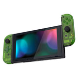 eXtremeRate Transparent Clear Green Joycon Handheld Controller Housing (D-Pad Version) with Full Set Buttons, DIY Replacement Shell Case for NS Switch JoyCon & OLED JoyCon - Console Shell NOT Included - JZM503