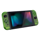 eXtremeRate Transparent Clear Green Joycon Handheld Controller Housing (D-Pad Version) with Full Set Buttons, DIY Replacement Shell Case for NS Switch JoyCon & OLED JoyCon - Console Shell NOT Included - JZM503