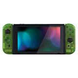 eXtremeRate Transparent Clear Green Joycon Handheld Controller Housing (D-Pad Version) with Full Set Buttons, DIY Replacement Shell Case for NS Switch JoyCon & OLED JoyCon - Console Shell NOT Included - JZM503