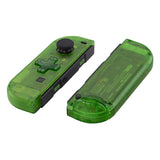 eXtremeRate Transparent Clear Green Joycon Handheld Controller Housing (D-Pad Version) with Full Set Buttons, DIY Replacement Shell Case for NS Switch JoyCon & OLED JoyCon - Console Shell NOT Included - JZM503