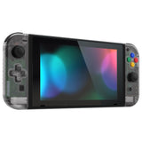 eXtremeRate Clear Black Joycon Handheld Controller Housing (D-Pad Version) with Full Set Buttons, DIY Replacement Shell Case for NS Switch JoyCon & OLED JoyCon - Console Shell NOT Included - JZM511