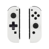 eXtremeRate Soft Touch White Joycon Handheld Controller Housing (D-Pad Version) with Full Set Buttons, DIY Replacement Shell Case for NS Switch JoyCon & OLED JoyCon - Console Shell NOT Included - JZP303
