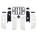 eXtremeRate Soft Touch White Joycon Handheld Controller Housing (D-Pad Version) with Full Set Buttons, DIY Replacement Shell Case for NS Switch JoyCon & OLED JoyCon - Console Shell NOT Included - JZP303