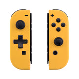 eXtremeRate Soft Touch Caution Yellow Joycon Handheld Controller Housing (D-Pad Version) with Full Set Buttons, DIY Replacement Shell Case for NS Switch JoyCon & OLED JoyCon - Console Shell NOT Included - JZP305