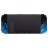 eXtremeRate Blue Flame Soft Touch Joycon Handheld Controller Housing (D-Pad Version) with Full Set Buttons, DIY Replacement Shell Case for NS Switch JoyCon & OLED JoyCon - Console Shell NOT Included - JZT101