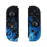 eXtremeRate Blue Flame Soft Touch Joycon Handheld Controller Housing (D-Pad Version) with Full Set Buttons, DIY Replacement Shell Case for NS Switch JoyCon & OLED JoyCon - Console Shell NOT Included - JZT101