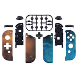 eXtremeRate Orange Star Universe Soft Touch Joycon Handheld Controller Housing (D-Pad Version) with Full Set Buttons, DIY Replacement Shell Case for NS Switch JoyCon & OLED JoyCon - Console Shell NOT Included - JZT102