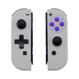 eXtremeRate Classics SNES Style Soft Touch Joycon Handheld Controller Housing (D-Pad Version) with Full Set Buttons, DIY Replacement Shell Case for NS Switch JoyCon & OLED JoyCon - Console Shell NOT Included - JZT105