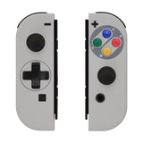 eXtremeRate SNES Classic EU Style Soft Touch Joycon Handheld Controller Housing (D-Pad Version) with Colorful Buttons, DIY Replacement Shell Case for NS Switch JoyCon & OLED JoyCon - Console Shell NOT Included - JZT106