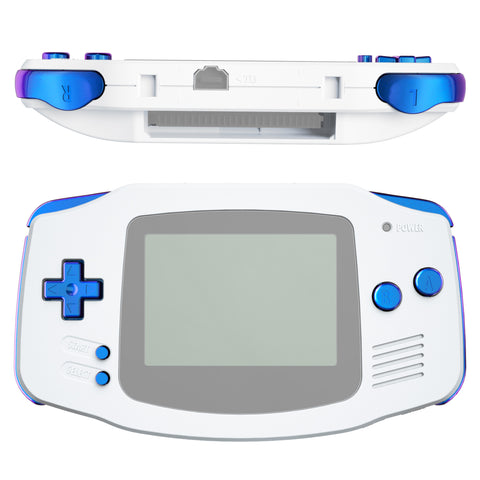 eXtremeRate Chameleon Purple Blue GBA Replacement Full Set Buttons for Gameboy Advance - Handheld Game Console NOT Included - KAG2001