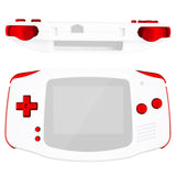 eXtremeRate Chrome Red GBA Replacement Full Set Buttons for Gameboy Advance - Handheld Game Console NOT Included - KAG3003
