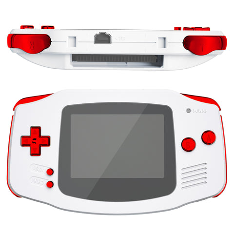 eXtremeRate Chrome Red GBA Replacement Full Set Buttons for Gameboy Advance - Handheld Game Console NOT Included - KAG3003
