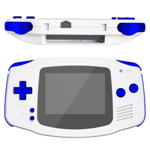 eXtremeRate Chrome Blue GBA Replacement Full Set Buttons for Gameboy Advance - Handheld Game Console NOT Included - KAG3004