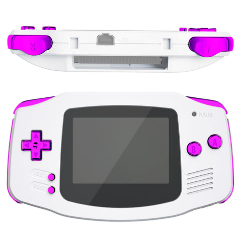 eXtremeRate Chrome Purple GBA Replacement Full Set Buttons for Gameboy Advance - Handheld Game Console NOT Included - KAG3005