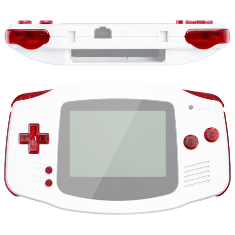 eXtremeRate Clear Red GBA Replacement Full Set Buttons for Gameboy Advance - Handheld Game Console NOT Included - KAG4002