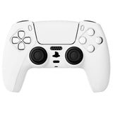 PlayVital White Pure Series Anti-Slip Silicone Cover Skin for Playstation 5 Controller, Soft Rubber Case for PS5 Controller with White Thumb Grip Caps - KOPF002