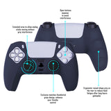PlayVital Midnight Blue Pure Series Anti-Slip Silicone Cover Skin for Playstation 5 Controller, Soft Rubber Case for PS5 Controller with Black Thumb Grip Caps - KOPF003