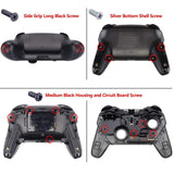 eXtremeRate Chrome Red Repair ABXY D-pad ZR ZL L R Keys for NS Switch Pro Controller, Glossy DIY Replacement Full Set Buttons with Tools for NS Switch Pro - Controller NOT Included - KRD403