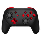 eXtremeRate Chrome Red Repair ABXY D-pad ZR ZL L R Keys for NS Switch Pro Controller, Glossy DIY Replacement Full Set Buttons with Tools for NS Switch Pro - Controller NOT Included - KRD403