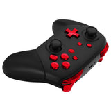 eXtremeRate Chrome Red Repair ABXY D-pad ZR ZL L R Keys for NS Switch Pro Controller, Glossy DIY Replacement Full Set Buttons with Tools for NS Switch Pro - Controller NOT Included - KRD403