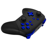 eXtremeRate Chrome Blue Repair ABXY D-pad ZR ZL L R Keys for NS Switch Pro Controller, Glossy DIY Replacement Full Set Buttons with Tools for NS Switch Pro - Controller NOT Included - KRD404