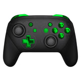 eXtremeRate Chrome Green Repair ABXY D-pad ZR ZL L R Keys for NS Switch Pro Controller, Glossy DIY Replacement Full Set Buttons with Tools for NS Switch Pro - Controller NOT Included - KRD406