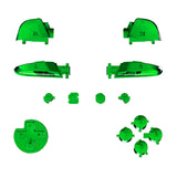 eXtremeRate Chrome Green Repair ABXY D-pad ZR ZL L R Keys for NS Switch Pro Controller, Glossy DIY Replacement Full Set Buttons with Tools for NS Switch Pro - Controller NOT Included - KRD406