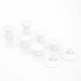 eXtremeRate White Interchangeable Ergonomic Thumbsticks for Nintendo Switch Pro Controller with 3 Height Domed and Concave Grips Adjustable Joystick - KRM522