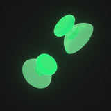 eXtremeRate Glow in Dark - Green Dual-color Replacement 3D Joystick Thumbsticks, Analog Thumb Sticks with Phillips Screwdriver for Nintendo Switch Pro Controller - KRM524