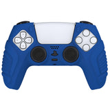 PlayVital Blue Raging Warrior Edition Controller Protective Case Cover for PS5, Anti-slip Rubber Protector for PS5 Wireless Controller, Soft Silicone Skin for PS5 Controller with Thumbstick Cap - KZPF003