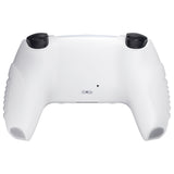PlayVital Clear White Raging Warrior Edition Controller Protective Case Cover for PS5, Anti-slip Rubber Protector for PS5 Wireless Controller, Soft Silicone Skin for PS5 Controller with Thumbstick Cap - KZPF005