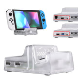 eXtremeRate AiryDocky DIY Kit Clear Replacement Case for Nintendo Switch Dock, Redesigned Portable Mini Dock Shell Cover for Nintendo Switch OLED - Shells Only, Dock & Circuit Board NOT Included - LLNSM001