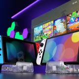 eXtremeRate AiryDocky DIY Kit Clear Replacement Case for Nintendo Switch Dock, Redesigned Portable Mini Dock Shell Cover for Nintendo Switch OLED - Shells Only, Dock & Circuit Board NOT Included - LLNSM001