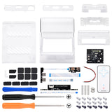 eXtremeRate AiryDocky DIY Kit LED Version Replacement Clear Shell Case for Nintendo Switch & Switch OLED Dock, Redesigned IR Remote Control 7 Color 39 Effects RGB LED Kit for Nintendo Switch OLED Dock - LLNSM001L