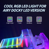 eXtremeRate AiryDocky DIY Kit LED Version Replacement Clear Shell Case for Nintendo Switch & Switch OLED Dock, Redesigned IR Remote Control 7 Color 39 Effects RGB LED Kit for Nintendo Switch OLED Dock - LLNSM001L