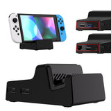 eXtremeRate AiryDocky DIY Kit Black Replacement Case for Nintendo Switch Dock, Redesigned Portable Mini Dock Shell Cover for Nintendo Switch OLED - Shells Only, Dock & Circuit Board NOT Included - LLNSM002