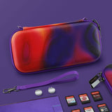 PlayVital Carrying Case for Nintendo Switch Lite, Portable Pouch Storage Handbag Travel Bag Protective Hard Case for Switch Console w/Thumb Grip Caps & 10 Game Card Slots - Purple Red Swirl - LTW004