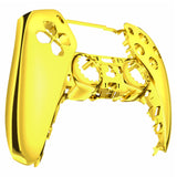 eXtremeRate Chrome Gold Glossy DIY Accessories Replacement Front Housing Shell Compatible with ps5 Controller, Custom Faceplate Compatible with ps5 Controller - Touchpad NOT Included - MPFD4001